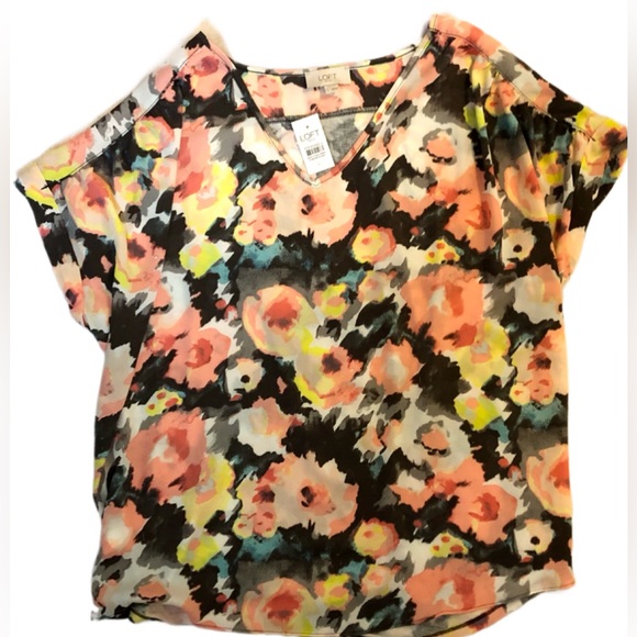 Loft Outlet Floral, Flowy Top - Picture 1 of 6